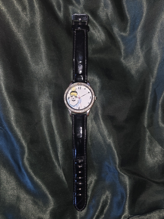Disney Jewelry - Disney Silver Caseback Watch with Black Strap